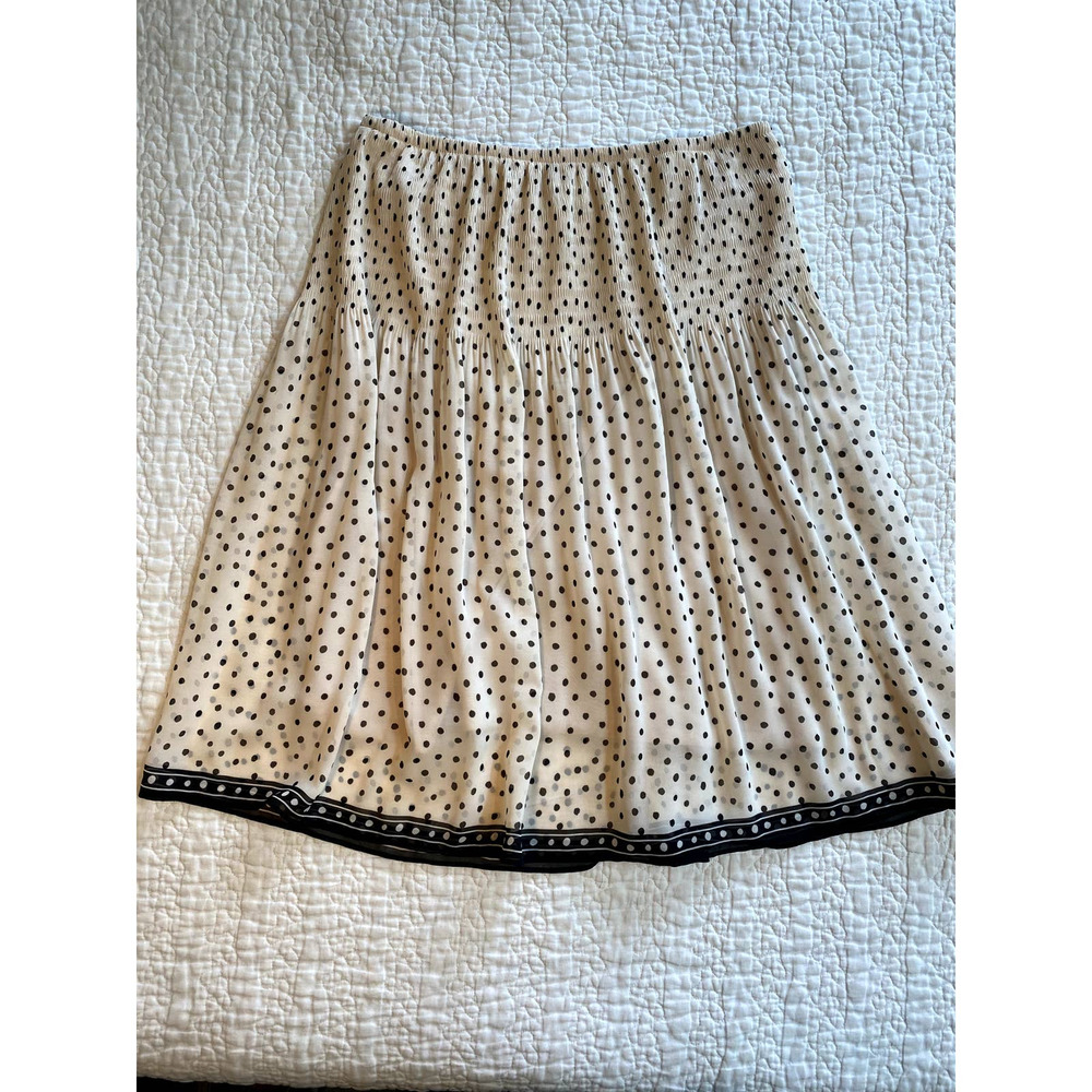 Max Studio Cream and Black Polka Dot Skirt
